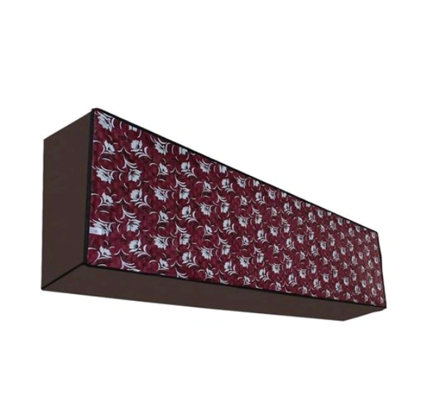 Maroon Color Printed PVC  2 TON Split AC Cover  Pack of 1 - 2 Ton, Maroon, PVC, Pack of1